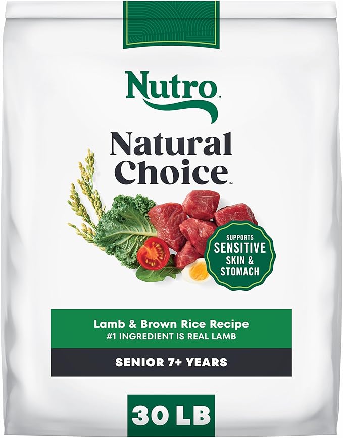Nutro Natural Choice Senior Dog Food Dry Recipe, Lamb and Brown Rice Recipe, Dry Dog Food, 30 lb. Bag