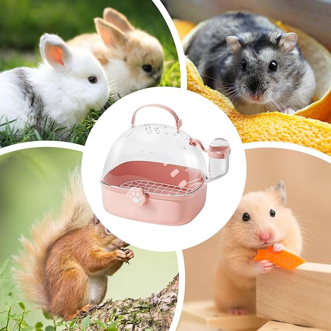 Genérico Hamster Carrier | PVC Chinchilla Carrier Cage with Water Bottle | Spacious Bird Carrier Accessories | Perfect for Parrots Parakeets and Nymphs