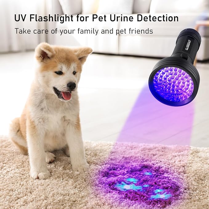 Blacklight Flashlight 68 LED UV Flash Light,Ultraviolet Flashlight Black Light Professional Pet Urine Detector for Dog/Cat Urine,Pet Stains,Hunting Scorpions