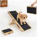 Medium Dog Ramp for Bed and Couch Wooden Adjustable Pet Stairs for Dogs and Cats 34.6" Non Slip Foldable Ramp with 5 Height Settings 13.6"-21.5" for Puppies, Pets, Indoor Outdoor Use