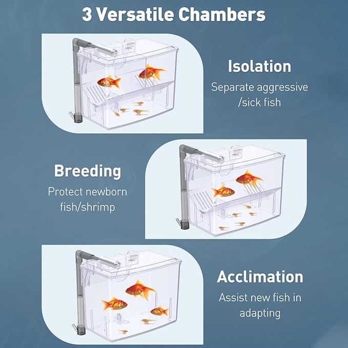 External Breeding Tanks for Aquarium Small Fish Isolation Hatchery Box for Fry Clear Spawning Box Breeding