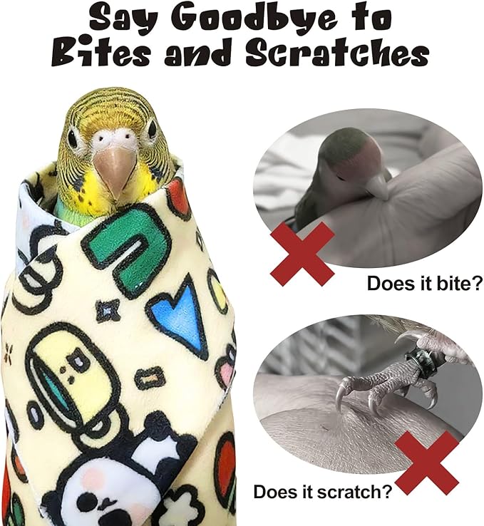 Self Adhering Parrot Grooming Wrap, Anti Scratch Pet Bird Restraint Swaddle Wrap, Anti Escape Parrot Wrapping Cloth for Nail Trimming and Medication, 1 Piece
