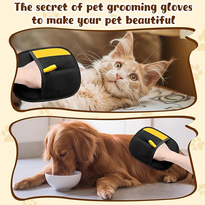 2Pcs Magic Brush Pet Hair, Pet Hair Remover Gloves for Cats & Dogs, Reusable Electrostatic Pet Hair Remover Glove for Couch Furniture, Carpet, Curtain
