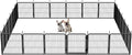 SunsGrove Dog Playpen Outdoor, Heavy Duty 24 Inch 24 Panels Dog Playpen for Small and Puppy Dogs, Free and Safe Play Dog Fence Indoor, Black