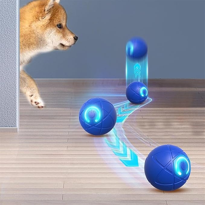 2025 LED Interactive Dog Ball Shaky for Lighted Electric Ball Thrower Launcher USB Rechargeable Automatic Moving Dog for/Small/Medium/Large Dogs (Orange)