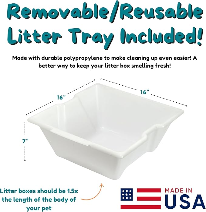 Good Pet Stuff Hidden Litter Box Planter, Decorative Cat Litter Enclosure with Carbon Filter, Artificial Plant, Easy Clean, Indoor Design, Courtyard Square Style, Essentials Kit, Mocha Brown