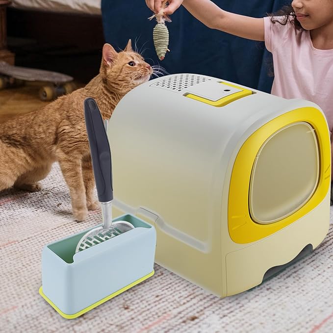 Cat Litter Scoop Holder Universal Plastic Base Compact Design for Easy Cleanup and Floor Protection in Home Litter Box Storage