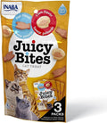 INABA Juicy Bites Grain-Free, Soft, Moist, Chewy Cat Treats with Vitamin E and Green Tea Extract, 0.4 Ounces per Pouch, 3 Pouches Total, Fish and Clam Flavor