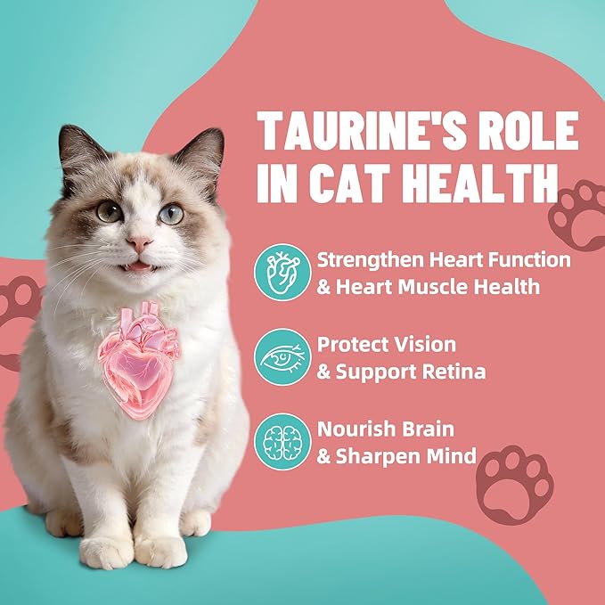 Just Try 3.38 fl oz Taurine Supplement & L-Lysine for Cats Feline Heart Health Immune Support - Sneezing, Runny Nose and Watery Eyes - Chicken Flavor 100ml