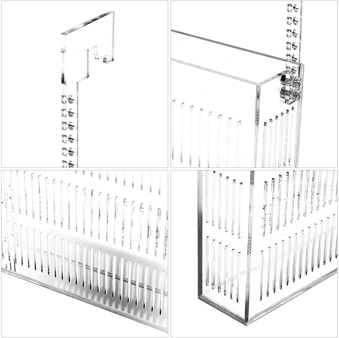 Guppy Breeding Box Aquarium Nursery Incubator Acrylic Hanging Fish Isolation Box with Suction Cups Medium Size for Betta and Shrimp Hatchery