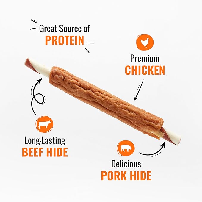Good 'n' Fun Triple Flavor Ribs Chews for All Dogs, Treat Your Dog to Long-Lasting Chews Made with Beef Hide, Chicken and Pork Hide, 12 Ounces (Pack of 3)