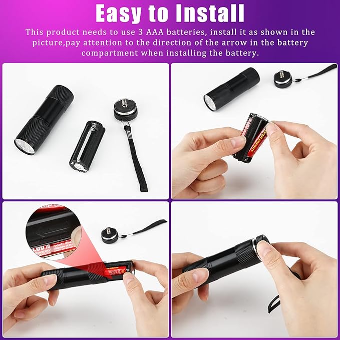 Hortsun Blacklight Flashlights Small UV Lights 395nm LED Portable Ultraviolet Light Detector Mini Flashlight Torch for House Dog Cat Pets Urine Stains Bed Bugs(20 Pcs)