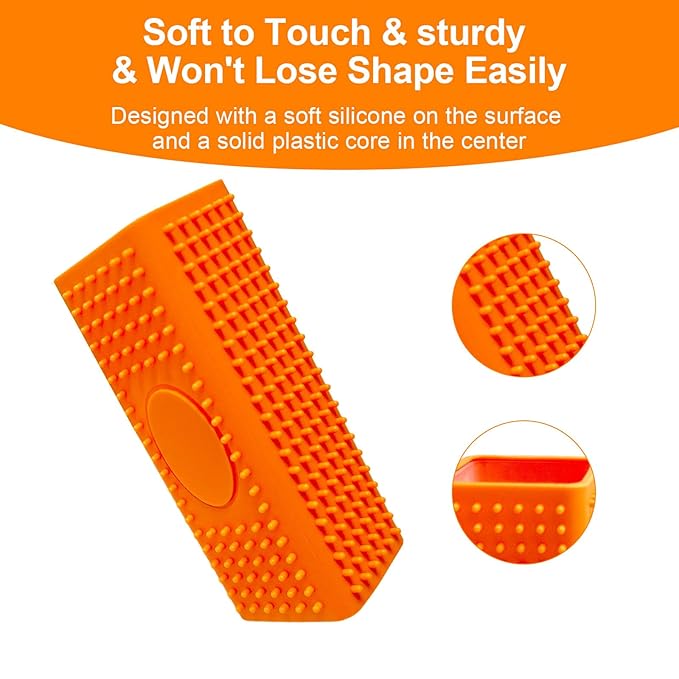 2pcs Pet Hair Remover, Dog Cat Block Roller Cleaner, Car Carpet Cleaner Brush for Small Animals, Pet Hair Removal Tool for Interior, Furniture, Sofa, Car Seat (Orange+Green)