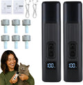 Cat Nail, Nail Trimmer, Dog Nail Grinder, Safe Cut Cat Nail Trimmer, Two Adjustable with 360° Grinding Settings, for All Cats ＆Dogs (Black*2)