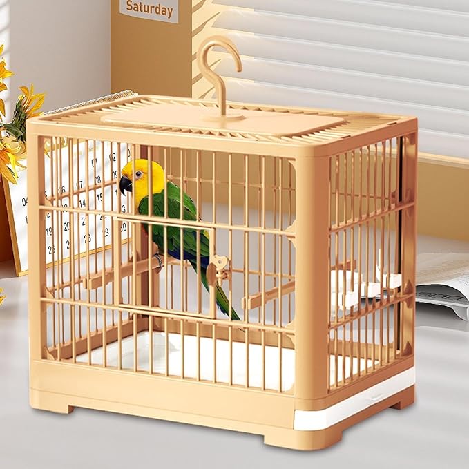 Parakeet Travel Bird Carrier, Portable Cage Tray, Sturdy Compact Pet Habitat Accessory with Practical Structure, Bird Carrier for Macaws Conures Cockatiels Sparrow Budgies Use
