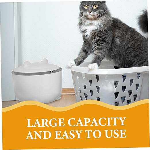 1Set Enclosed Cat Litter Container with Lid Large Capacity Odor Sealing Plastic Waste Bin Multi Use Garbage Bin for Cats Includes Trash Bags Modern Design for Home Decor