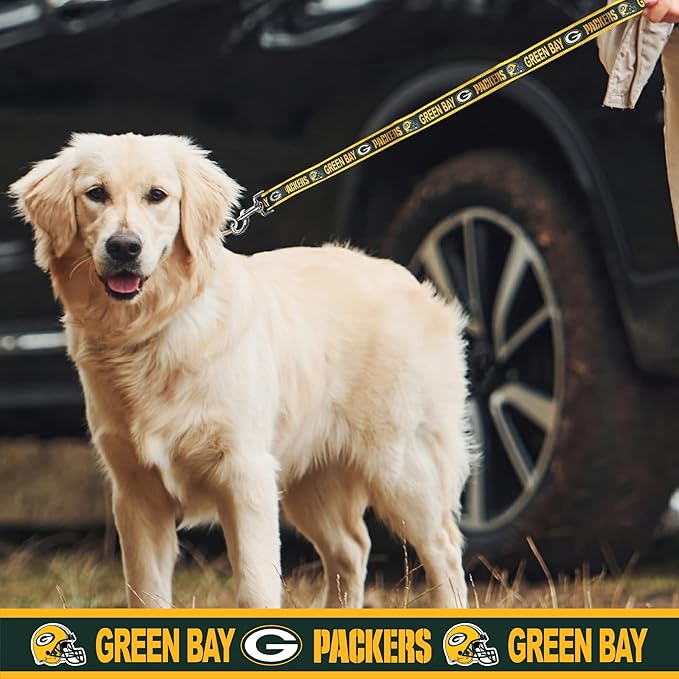 NFL PET Leash Green Bay Packers Dog Leash, Large Football Team Leash for Dogs & Cats. A Shiny & Colorful Cat Leash & Dog Leash Licensed by The NFL