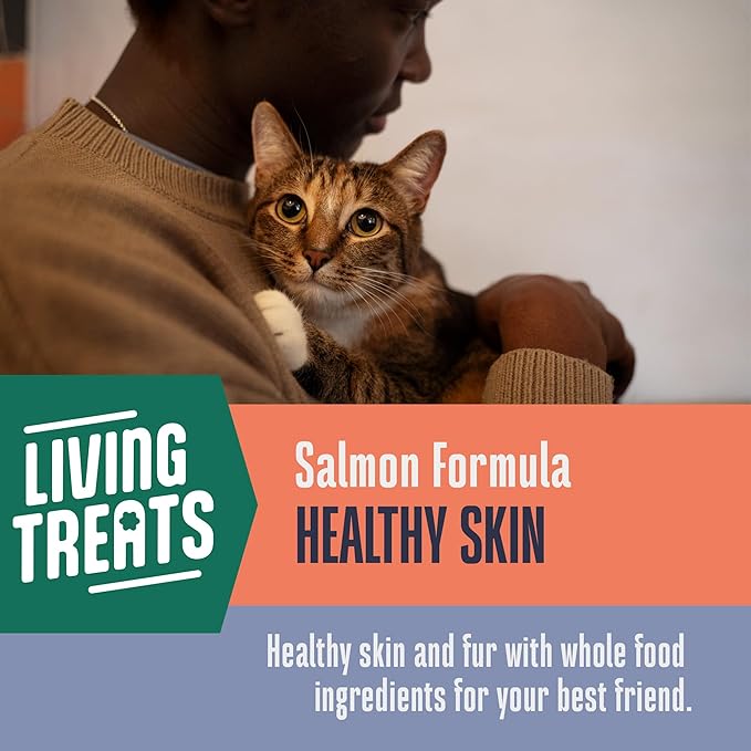 Whole Life Cat Living Treats for Cats – Human Grade Probiotics for Allergy & Itchy Skin Relief, Natural Digestive Support, Healthy Cat Snacks for Felines - Salmon & Yogurt, 1 oz (Pack of 2)