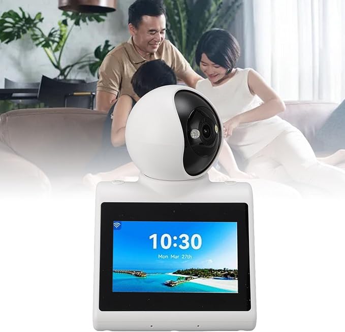 Two Way Video Calling Camera with 4.3 HD Screen, 1080P 2MP Indoor Home Nanny Camera Baby Elder Dog Pet Camera with AI Voice Function, Smart Security Camera Monitor