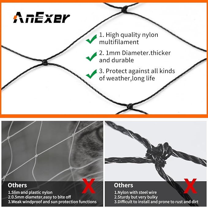 Cat Balcony Nets, Pets Anti-Fall Mesh Fence Safety Net, Transparent Nylon Pet Mesh Fence Anti-Fall Netting for Balcony Window Stairs Patio