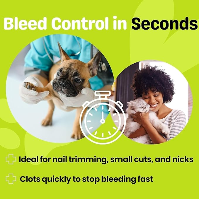 PetEyez Styptic Powder for Dogs, Cats & Birds (2 oz) – Fast-Acting Blood Clotting & Bleed Stop Powder for Pet Nail Trims, Clipping & Cuts – Easy-Use Wide Mouth DIP Can – First Aid Grooming Essential