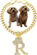 Initial Letter Cuban Chain Dog Chain Pet Chain Pet, Cat, Puppy Necklace (R, 30")