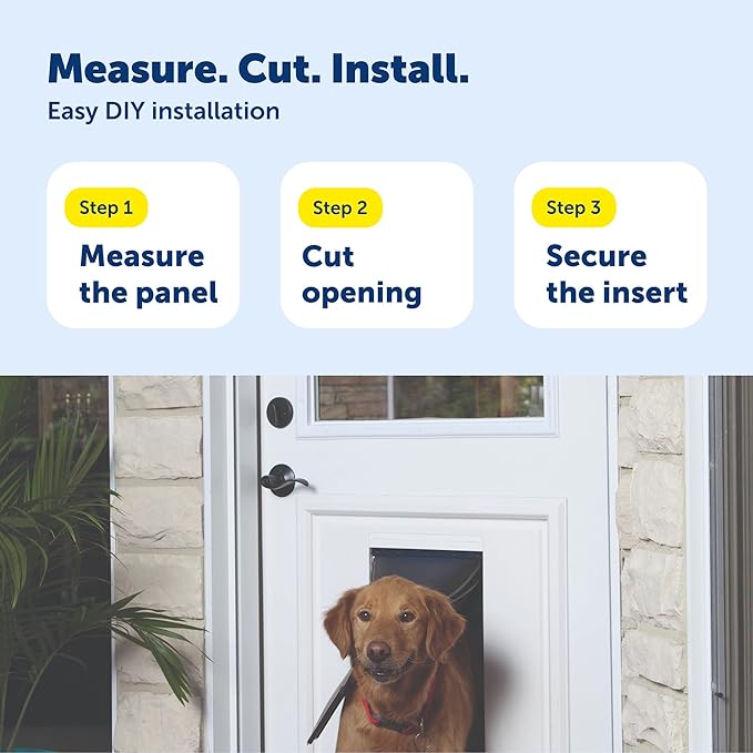 PetSafe Panel Pet Door Insert - Easy Installation - Dual Flap Design for Weather Protection - Paintable Frame for Custom Look