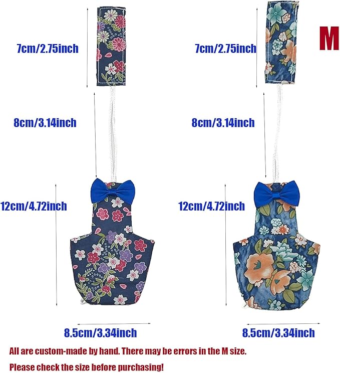 2 PCS Floral Parrot Diapers Bird Flight Suit Blue and Green Reusable Inner Layer for Parakeet Mini Macaw