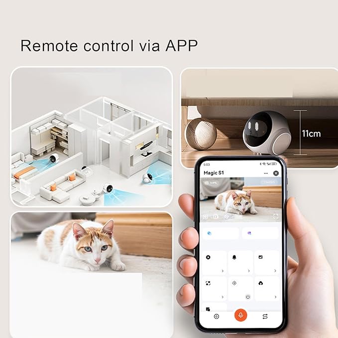 Moving Pet Camera with, 1080P Auto Follow Robot Camera for Dogs and Cats, 2 Way Audio, Night Vision, Pet Cameras Baby Monitor for Home Security, App Control
