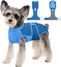 Kuoser Dog Recovery Suit, Female/Male Spay/Neuter Surgery Suit, Anti-Licking Pet Onesie, Blue, Small (7-15LB)