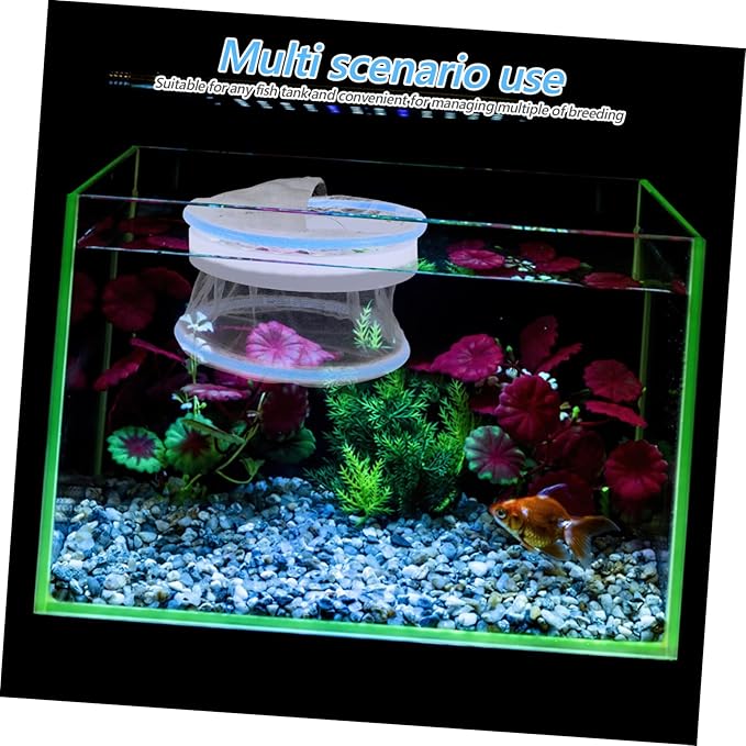 Toyvian 2pcs Floating Breeding Box for Guppy Fry Transparent Nylon Fish Incubator Net with Stable Design for Aquarium Tank Efficient Isolation and Monitoring Fish Breeding