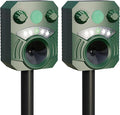 Solar Powered Animal Repeller Ultrasonic Dog Deterrent Waterproof Cat Repellent Outdoor Squirrel Deer Racoon Fox Control Device with RIP Sensor Flashing Light and 5 Modes