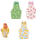 Bird Diaper Flight Suit, 3-Packs Lightweight Reusable Washable Elastic-Straps Parrot Clothes for Peony/Monk Parakeet, Prevents Poop Leaks & Feather Pecking (Bow+Lemon+Cherry, M)
