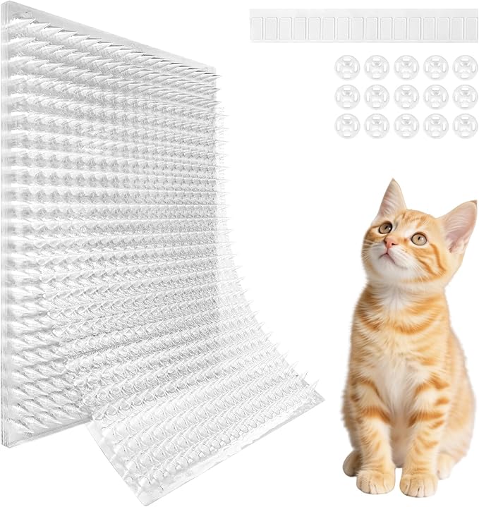 Mardili 10 Packs Scat Mat for Cats,Cat Spike Mat with 13X16 inches,Cat Repellent Mat Deterrent Indoor& Outdoor,Training Pads Keep Cats and Dogs Off Couch, Bed