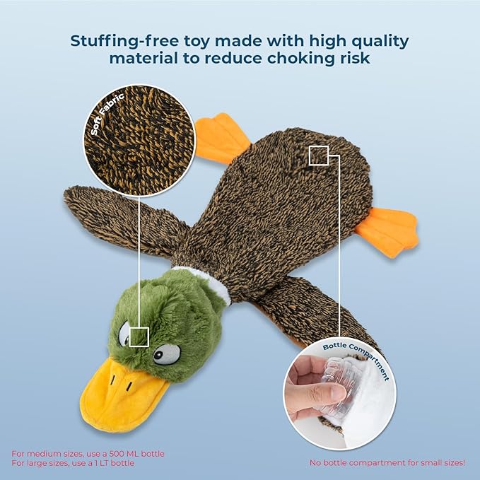 Best Pet Supplies Squeaky Dog Toys with Soft Durable Fabric for Small, Medium and Large Pets Interactive Toy for Indoor Play, Supports Active Biting and Play - 1Wild Duck, Alligator, Medium