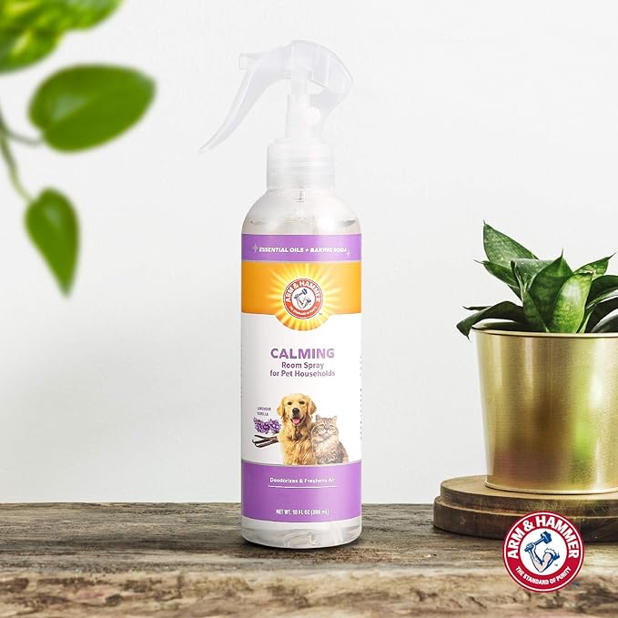 Arm & Hammer for Pets Air Care Calming Room Spray for Pet Odor Elimination, Lavender Vanilla Scent - Air Freshener Pet Deodorizer Spray with Baking Soda for Households, 10 Fl Oz