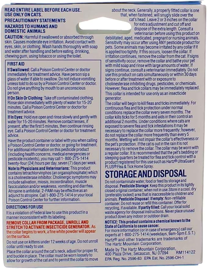 Hartz UltraGuard Flea & Tick Cat and Kitten Collar, White 1 ea