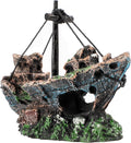 Raeasily Fish Tank Decoration Aquarium Accessories,Shipwreck Decor,Resin Material Sunken Ship Decorations for Fish Favors, Multi, 10 * 10
