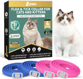4 Pack Flea Collar for Cats, 32 Months Flea and Tick Prevention for Cat, Waterproof & Natural Cat Flea and Tick Treatment, Adjustable for Cats Kittens(Blue&Pink)