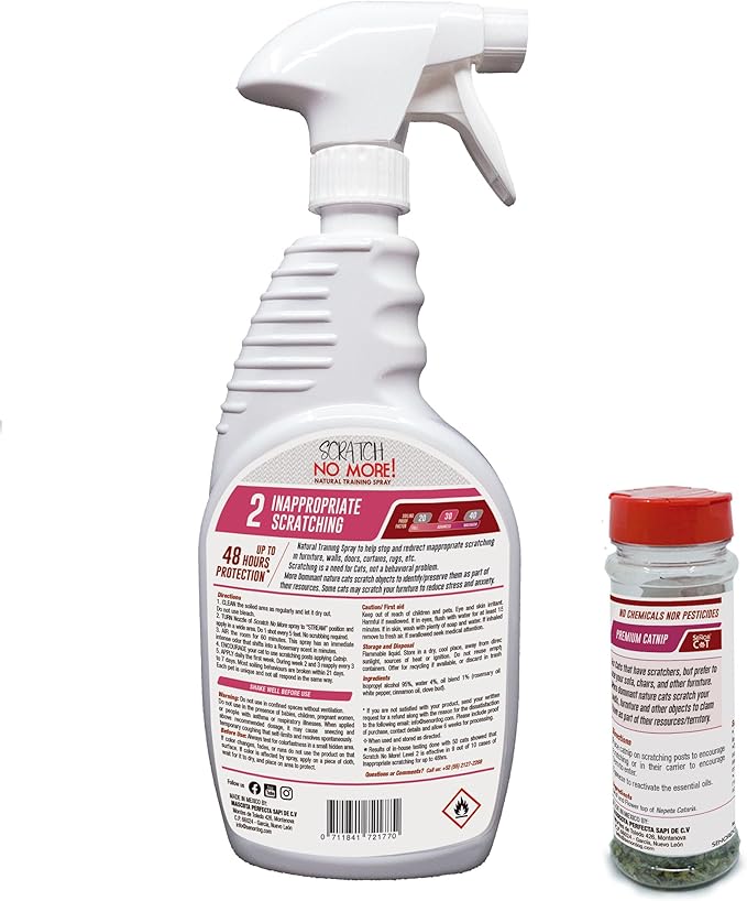 Señor Cat™ Scratch No More! Kit (Level 2). Cat Training Spray for Indoor use. Pet Safe Formula