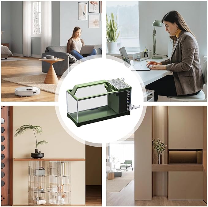 Fish Tank Kit - Aquarium Starter Set, Desktop Fish Bowl with Filter Light | LED Water Circulation Tank, Compact Quiet Pump System for Home Bedroom Office Living Room Decorations
