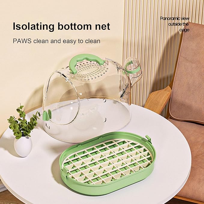 Clear Bird Transport Cage for Travel Outdoor Bird Carriers Cage with Waterer Bottle Safe Parrot Carrying Box Birdcage