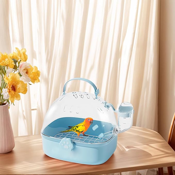 Hamster Carrier,PVC Hamster Travel Cage With Drinker | Bird Carrier Accessories - Spacious Design For Sparrows Macaws Parakeets Chinchillas Parakeets Cockatiels