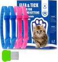 4 Pack Flea and Tick Collar for Cats, Natural Plant Oil Formula Cat Flea Collar Provides 32-Month Protection for Flea & Tick Prevention, Waterproof & Adjustable Cat Flea Treatment for Most Cats