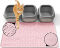 OHMO Cat Litter Mat Trapping Mat Premium Silicone 37.5x25.2，Pink, Waterproof and BPA Free Kitty Litter Box Mat, Easy to Clean and Keeps The Floor Tidy
