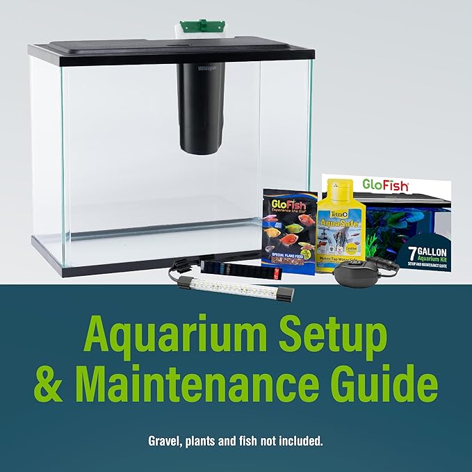 GloFish Aquarium Starter Kit, 6.6 Gallon Fish Tank, Includes Blue & White LED Lights, Tetra Whisper Bio-Bag Filter & Thermometer