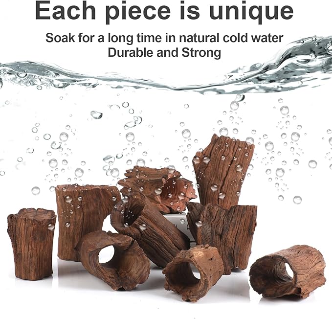Betta Wood Tunnel Tube,Betta Fish Toys Hideout for Aquarium Fish Tank Decorations-Reptile Hide-Snake Hide-Cave for Turtle Habitat Shelter for Crayfish Shrimp and Other Aquatic Pets 5.5-7.1"