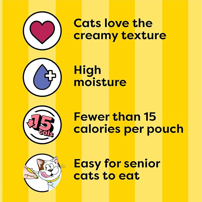 Temptations Creamy Puree Squeezable Lickable Cat Treats, Wet Cat Treats with Tuna, Salmon, and Seafood Medley Variety Pack, 0.42 oz. Tubes, 48 Count