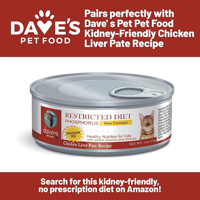 Dave's Pet Food Renal Cat Treats for Cat Kidney Support, (New Recipe!) Semi-Moist Healthy Treats with Kidney Support for Cats, Made in USA (2 Pack)