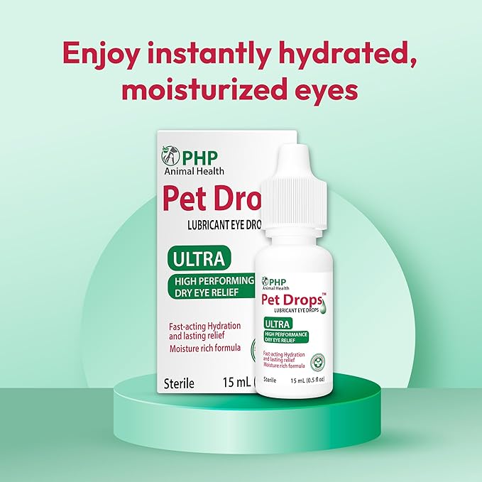 Ultra Lubricant Pet Drops 15 ml - Eye Drops for Cats and Dogs - Moisture Rich Formula, Fast Acting Hydration Dogs Eye Drop for Dry Eyes, Artificial Tears for Extra Dry Eye (U.S Made)